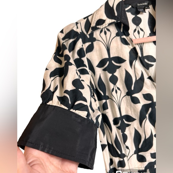 Zara silk cotton floral maxi dress, Large, with wrap around belt. Feminine Chic - Picture 6 of 14